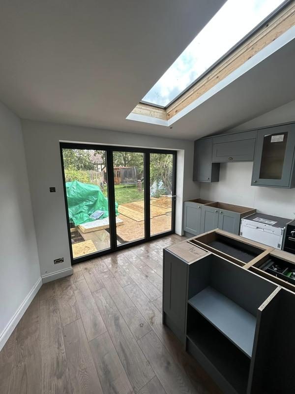 Extension with bifold doors installed