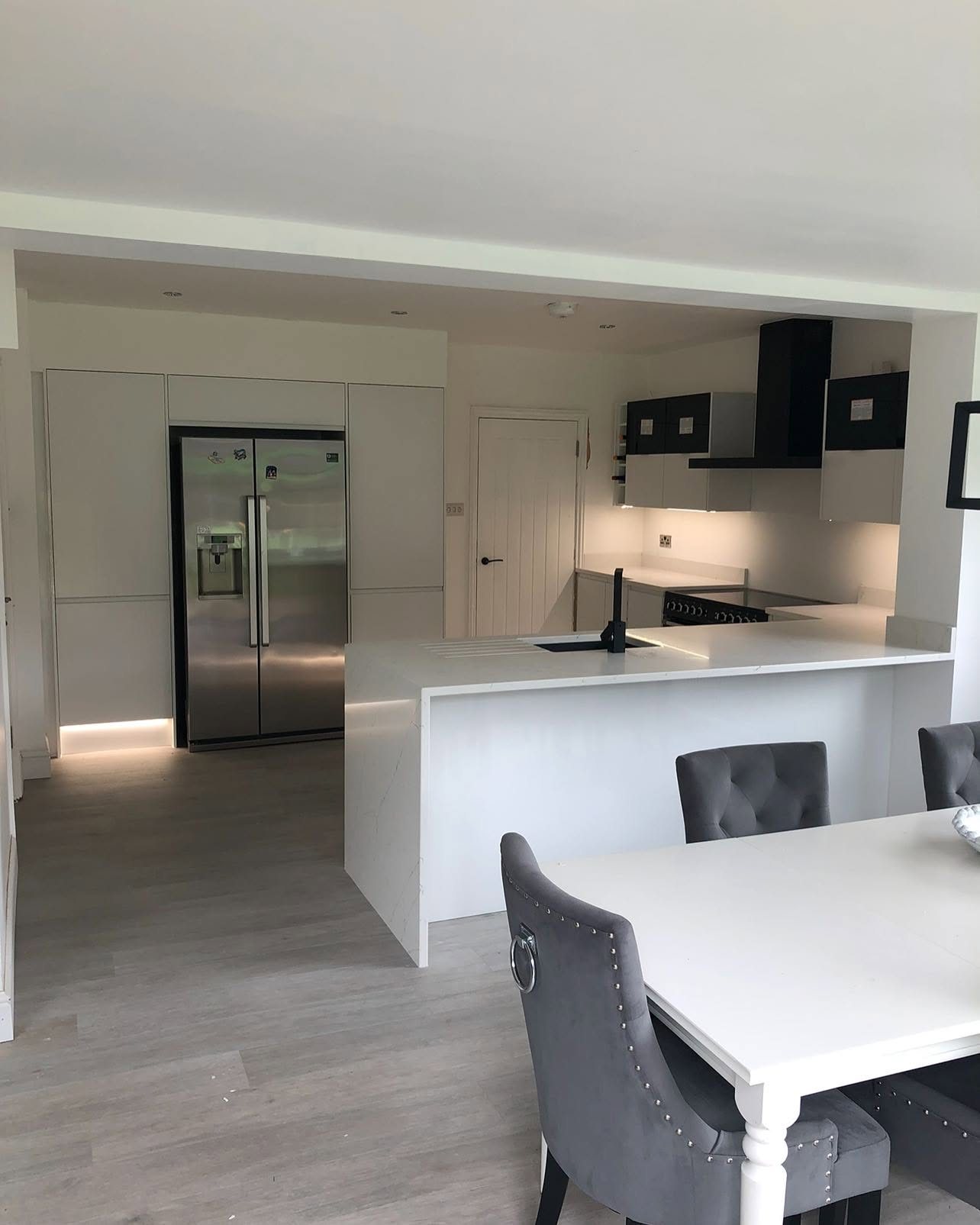 Open-plan kitchen diner after knock-through